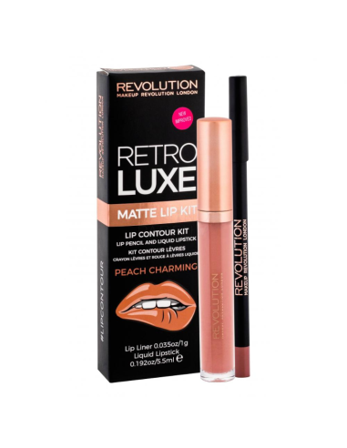 MAKEUP REVOLUTION Retro Luxe Matte Kit Noble Zestaw Błyszczyk + Kredka