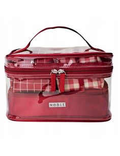 NOBLE Zestaw Czterech Kosmetyczek RED