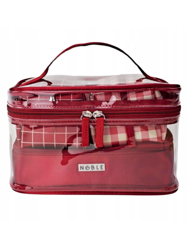 NOBLE Zestaw Czterech Kosmetyczek RED