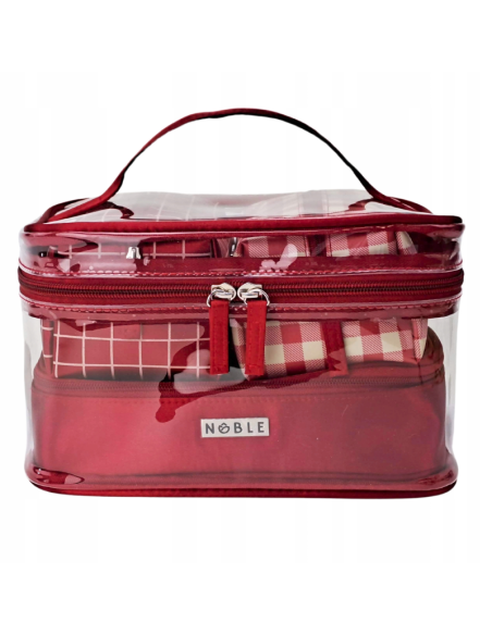 NOBLE Zestaw Czterech Kosmetyczek RED