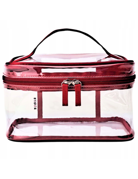NOBLE RED Przezroczysta Kosmetyczka Organizer