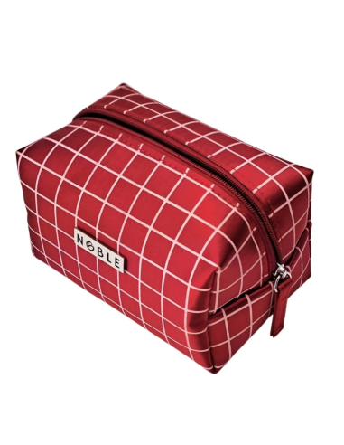 NOBLE RED Kosmetyczka Organizer Ciemna Kratka