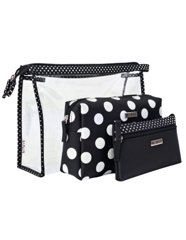 NOBLE Black Zestaw Trzech Kosmetyczek Organizery