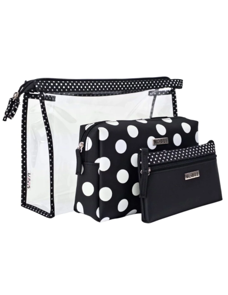 NOBLE Black Zestaw Trzech Kosmetyczek Organizery