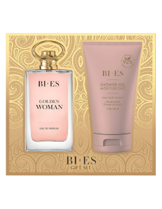 BI-ES Golden Woman Zestaw Prezentowy Damski Woda Perfumowana 90ml + Żel 150ml