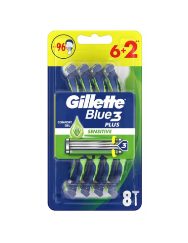 GILLETTE Blue 3 Maszynki do Golenia Sensitive 8 sztuk