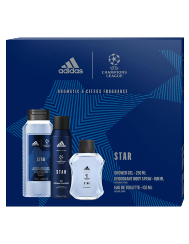 ADIDAS UEFA 10 Zestaw Męskich Kosmetyków EDT + DEO + Żel pod Prysznic