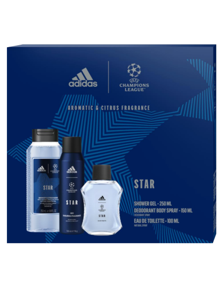 ADIDAS UEFA 10 Zestaw Męskich Kosmetyków EDT + DEO + Żel pod Prysznic