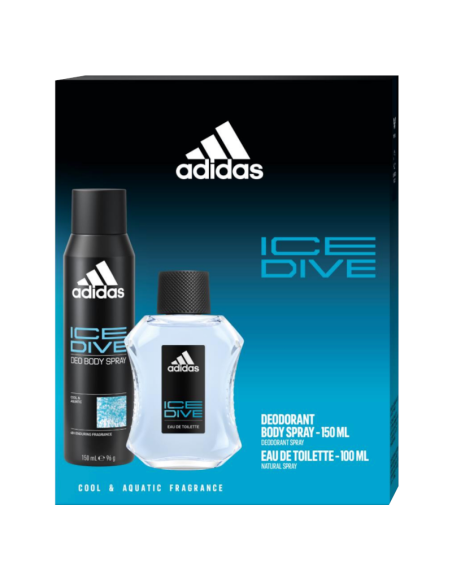 ADIDAS Ice Dive Zestaw Prezentowy Męski EDT 100ml + Spray 150ml