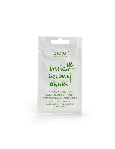 ZIAJA Liście Zielonej Oliwki Oliwkowa Maska Kaolinowa z Cynkiem Oczyszczająco-Ściągająca 7ml