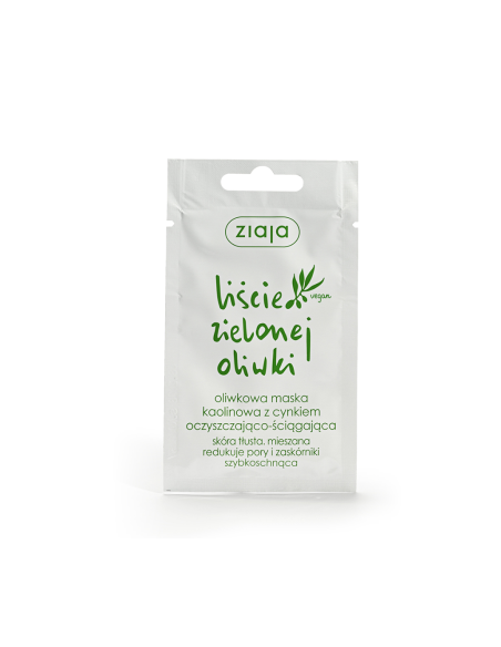 ZIAJA Liście Zielonej Oliwki Oliwkowa Maska Kaolinowa z Cynkiem Oczyszczająco-Ściągająca 7ml