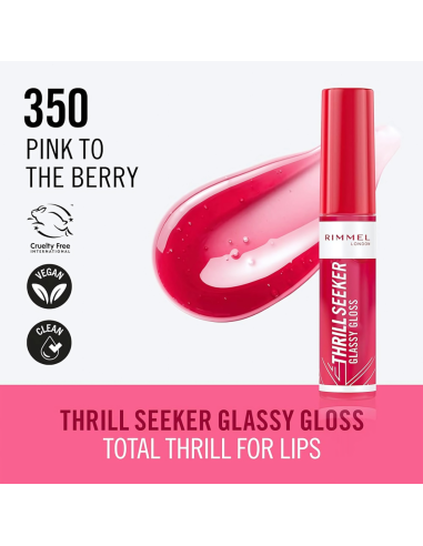 RIMMEL Thrill Seeker Glassy Gloss Błyszczyk do Ust 350 Pink to the Berry
