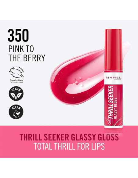RIMMEL Thrill Seeker Glassy Gloss Błyszczyk do Ust 350 Pink to the Berry