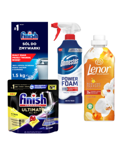 Zestaw 4 Produktów Domowa Czystość Pranie Zmywanie