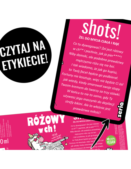 LAQ Żel pod Prysznic Mini Shots! Różowy w Ch! 100ml