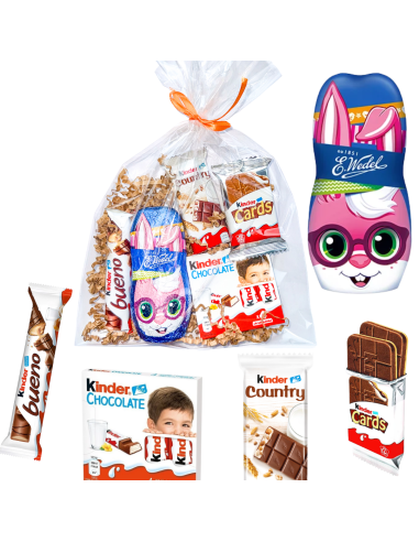 Słodycze Kinder + Wedel Zając Upominek Wielkanocny Dla Dziecka i Dorosłych
