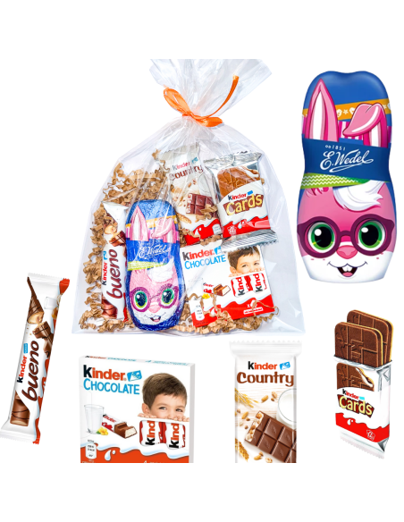 Słodycze Kinder + Wedel Zając Upominek Wielkanocny Dla Dziecka i Dorosłych