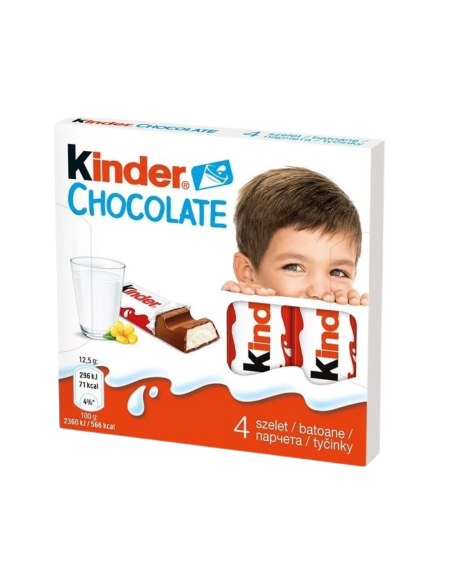 KINDER Chocolate 50g – 4 Mleczne Czekoladki Dla Dzieci