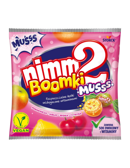 NIMM2 BOOMKI Musss 90g – Owocowe Cukierki z Musującym Wnętrzem