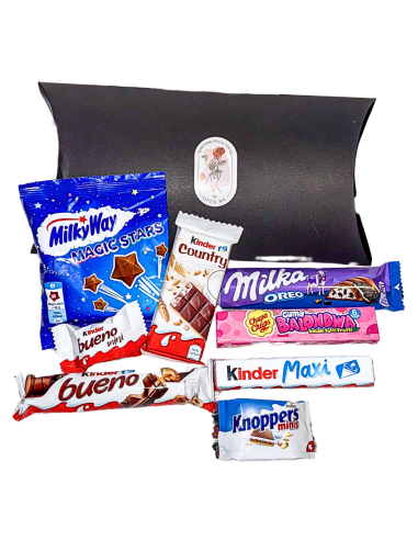 Upominek Koperta Pełna Słodkości 7 Przysmaków Eleganckie Opakowanie Poduszka