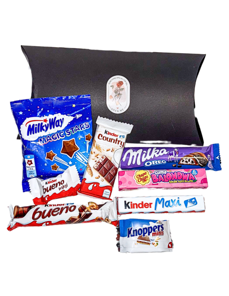 Upominek Koperta Pełna Słodkości 7 Przysmaków Eleganckie Opakowanie Poduszka