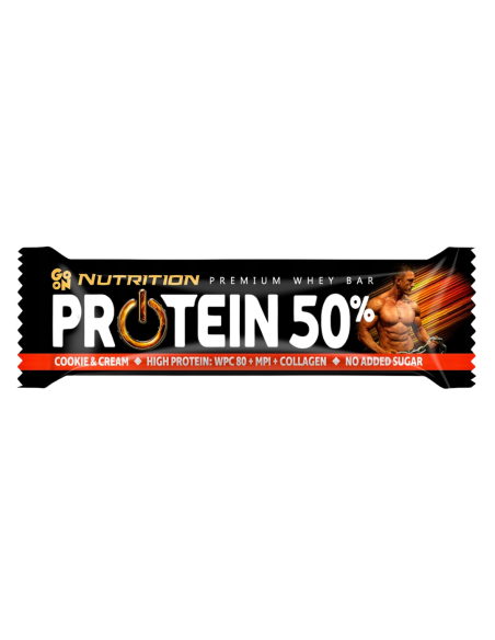GO ON Protein 50% Wysokobiałkowy baton z dodatkiem chrupek kakaowych 40g