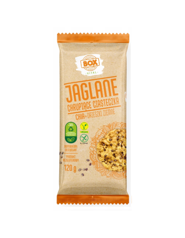 BOX Jaglane Chrupiące Ciasteczka Chia + Orzeszki Ziemne Wegańskie 120g