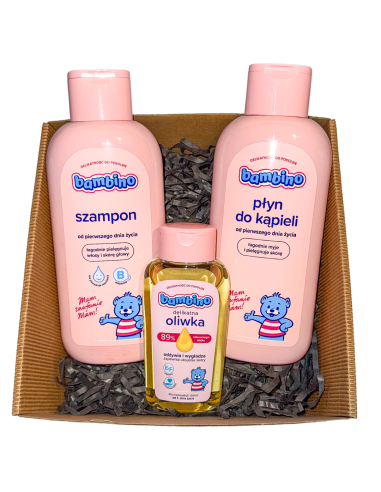 Bambino Zestaw Kosmetyków dla Dziecka Oliwka Płyn do Kąpieli Szampon