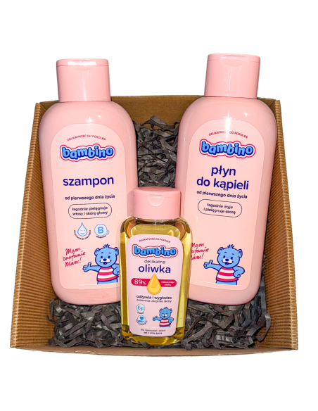 Bambino Zestaw Kosmetyków dla Dziecka Oliwka Płyn do Kąpieli Szampon