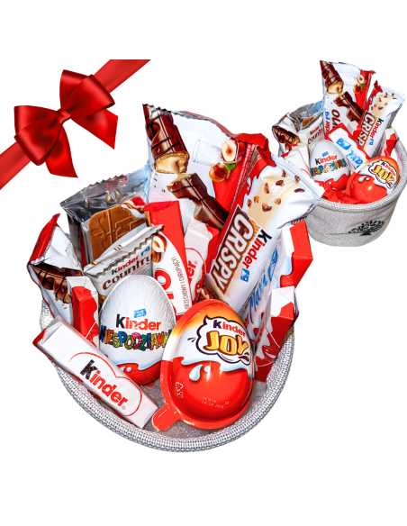 Paczka Słodyczy Koszyk Słodyczy Kinder Prezent dla Dziecka, Komunia