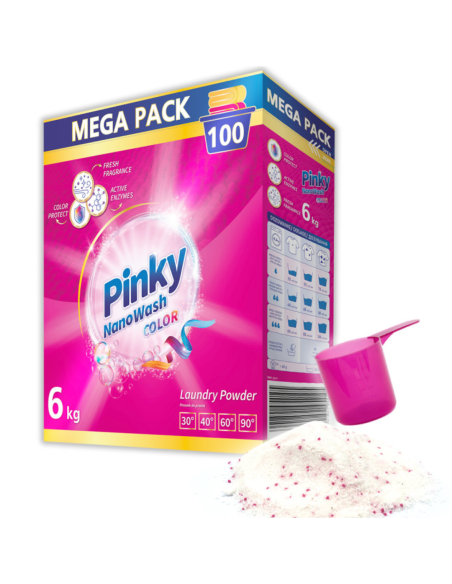 PINKY Proszek do Prania Kolor NanoWash 100 Prań 6KG