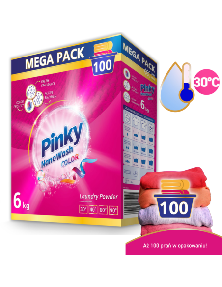 PINKY Proszek do Prania Kolor NanoWash 100 Prań 6KG