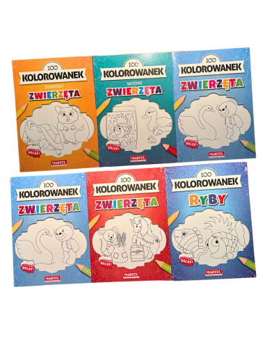 Kolorowanka Losowy wzór Zwierzęta 8 Obrazków