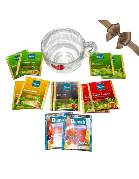 Zestaw Prezentowy Giga Kubek Pełen Herbaty Dilmah 12 Pysznych Herbatek