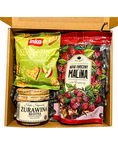 Zestaw Prezentowy Zdrowy i Naturalny Upominek - Bifix Napar, Żurawina, Ciastka