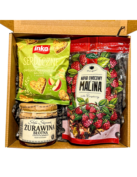 Zestaw Prezentowy Zdrowy i Naturalny Upominek - Bifix Napar, Żurawina, Ciastka