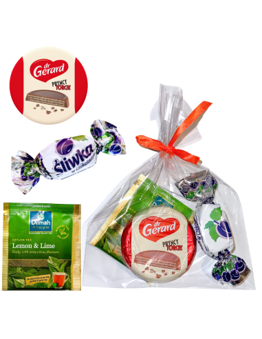 Upominek z Kokardką Podziękowanie Herbata Dilmah, Śliwka, Pryncytorcik