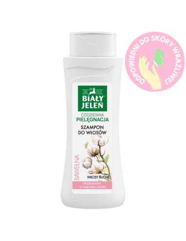 BIAŁY JELEŃ Szampon do Włosów Suchych Bawełna 300ml