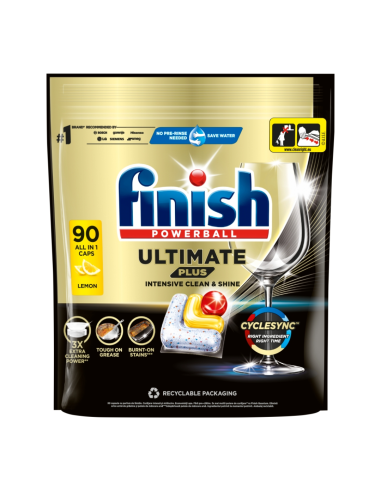 FINISH Ultimate Plus Tabletki do Zmywarki Lemon 90 Kapsułek