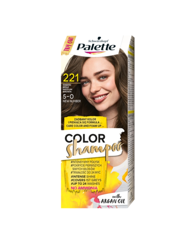PALETTE Szampon Koloryzujący do Włosów Średni Brąz 221 5-0