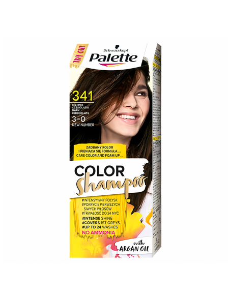 PALETTE Szampon Koloryzujący do Włosów 341 Ciemna Czekolada 3-0