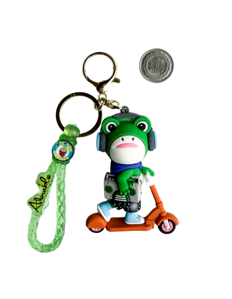 Brelok Żaba na Hulajnodze