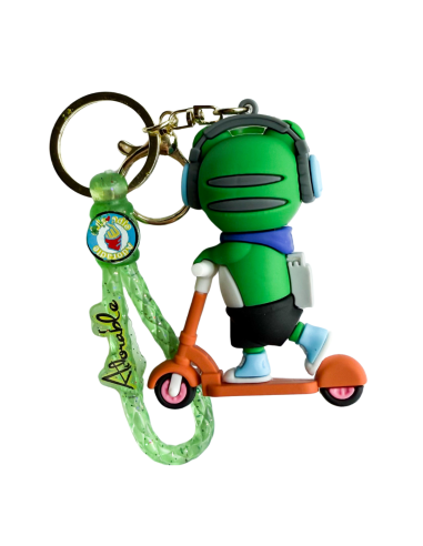 Brelok Żaba na Hulajnodze Gumowy na Plecak Piórnik do Kluczy