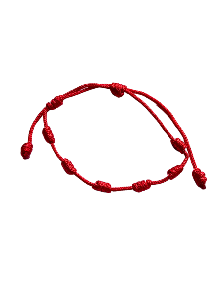 Bransoletka Szczęścia Czerwony Sznurek Supełki