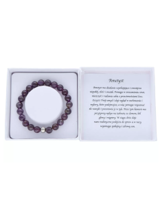 Bransoletka z kamienia Ametyst Pudełko z Opisem