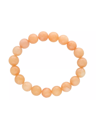Bransoletka z kamieni Jadeit (pomarańczowy) 10mm