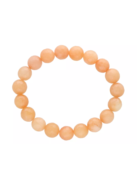 Bransoletka z kamieni Jadeit (pomarańczowy) 10mm