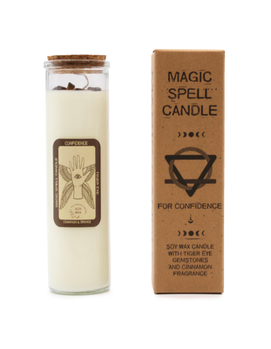 Świeca Magiczne Zaklęcie - Zaufanie Świeca Sojowa z Kamieniami Rytuał Zaufanie