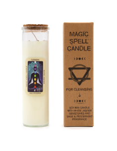 Świeca Magiczne Zaklęcie - Oczyszczenie Świeca Sojowa z Kamieniami Rytuał Oczyszczający