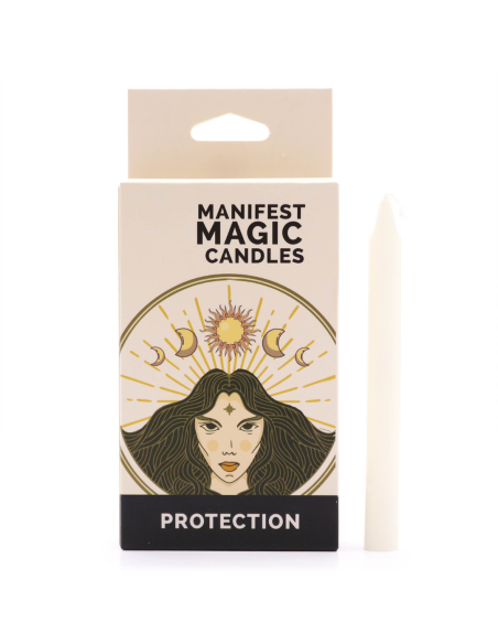 Zestaw 12 Magicznych Świec - Ochrona Kolor Biały 12cm